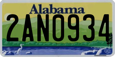 AL license plate 2AN0934