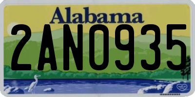 AL license plate 2AN0935