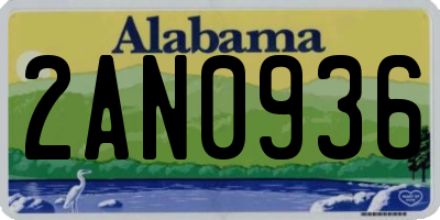 AL license plate 2AN0936