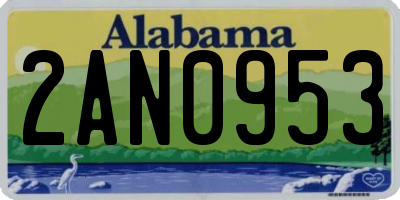 AL license plate 2AN0953