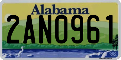 AL license plate 2AN0961