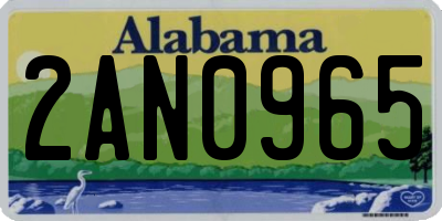 AL license plate 2AN0965