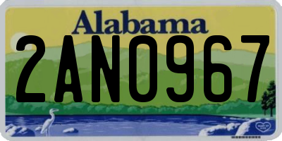 AL license plate 2AN0967