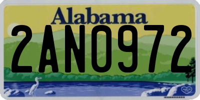 AL license plate 2AN0972