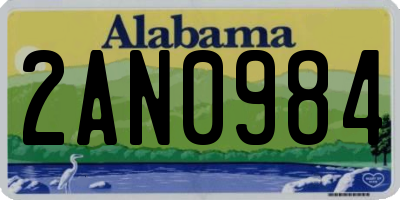 AL license plate 2AN0984