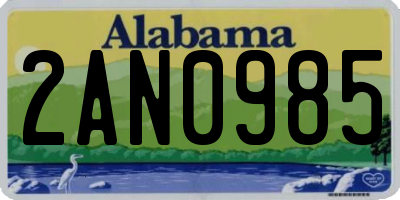 AL license plate 2AN0985