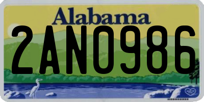 AL license plate 2AN0986