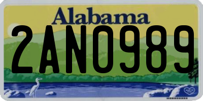 AL license plate 2AN0989
