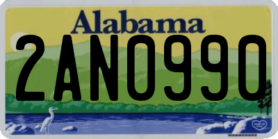 AL license plate 2AN0990