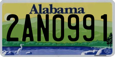 AL license plate 2AN0991