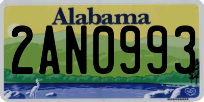 AL license plate 2AN0993