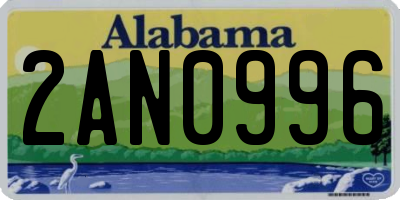 AL license plate 2AN0996