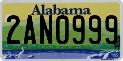 AL license plate 2AN0999