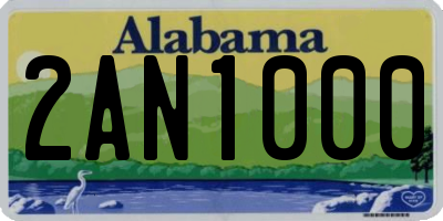 AL license plate 2AN1000