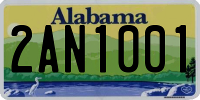AL license plate 2AN1001