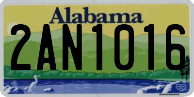 AL license plate 2AN1016
