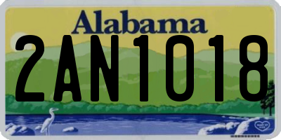 AL license plate 2AN1018