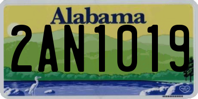 AL license plate 2AN1019