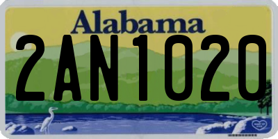 AL license plate 2AN1020