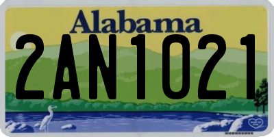 AL license plate 2AN1021