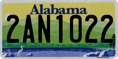 AL license plate 2AN1022