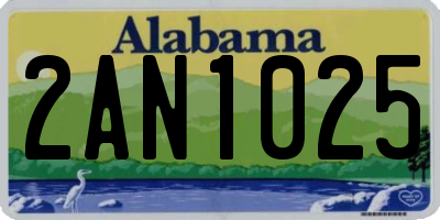 AL license plate 2AN1025