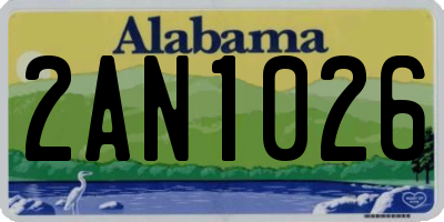 AL license plate 2AN1026