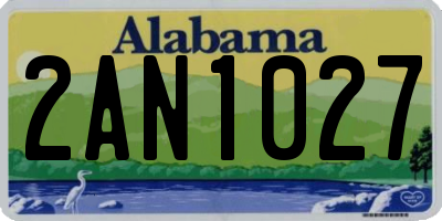 AL license plate 2AN1027