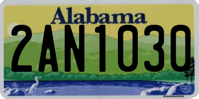 AL license plate 2AN1030