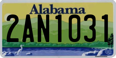 AL license plate 2AN1031