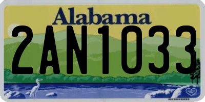 AL license plate 2AN1033