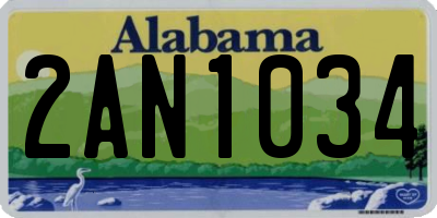 AL license plate 2AN1034