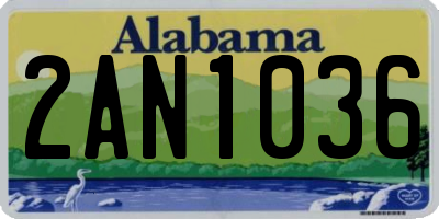AL license plate 2AN1036