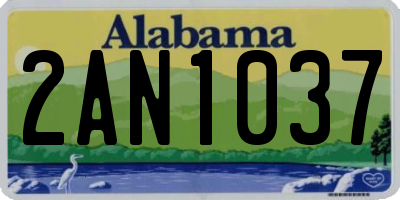 AL license plate 2AN1037