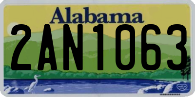 AL license plate 2AN1063