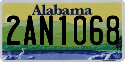 AL license plate 2AN1068