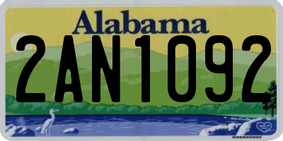 AL license plate 2AN1092