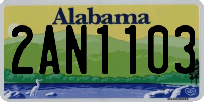 AL license plate 2AN1103