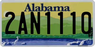 AL license plate 2AN1110