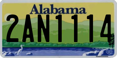 AL license plate 2AN1114