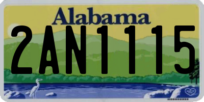AL license plate 2AN1115