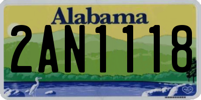AL license plate 2AN1118