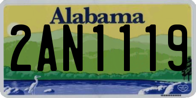 AL license plate 2AN1119