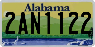 AL license plate 2AN1122