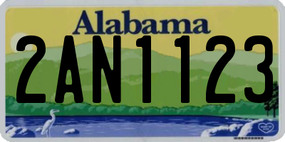 AL license plate 2AN1123
