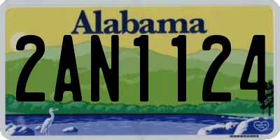 AL license plate 2AN1124