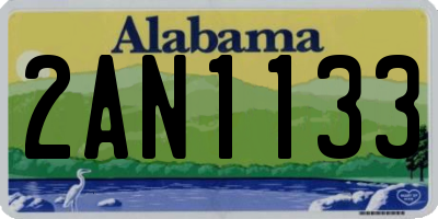 AL license plate 2AN1133