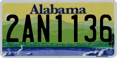 AL license plate 2AN1136