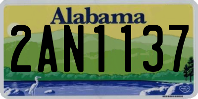 AL license plate 2AN1137