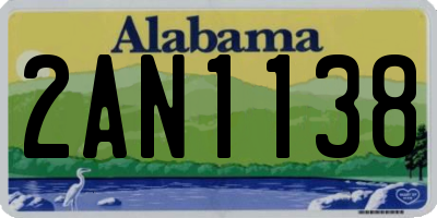 AL license plate 2AN1138